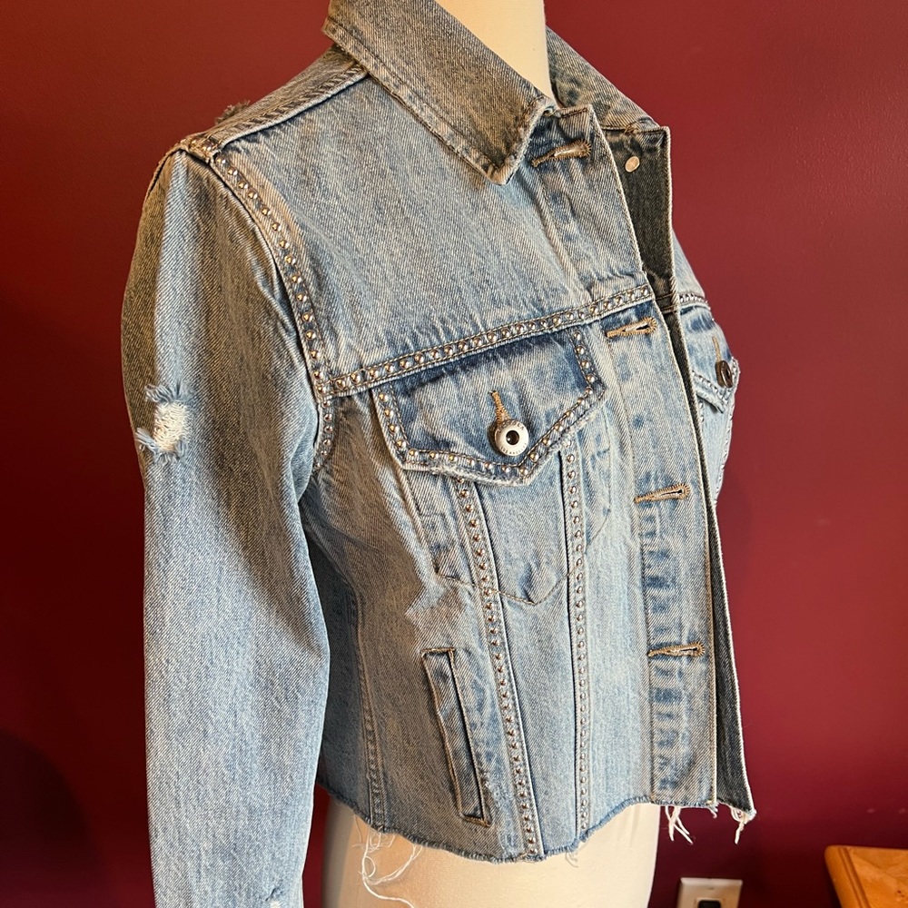 Pistola naya studded jean jacket sz XS NWT - Picture 4 of 8